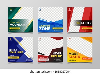 Extreme sport banner template for social media post, web banner and flyer