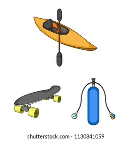 Extreme sport cartoon icons in set collection for design.Different kinds of sports vector symbol stock web illustration.