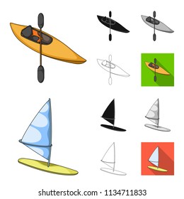 Extreme sport cartoon,black,flat,monochrome,outline icons in set collection for design.Different kinds of sports vector symbol stock web illustration.