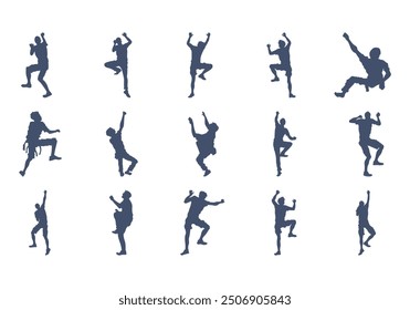 Extreme Sport Climbing Silhouette Set