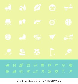 Extreme sport color icons on green background, stock vector