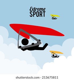 Extreme sport design over cloudscape background,vector illustration