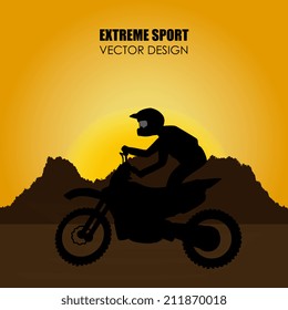 Extreme sport design over landscape background, vector illustration