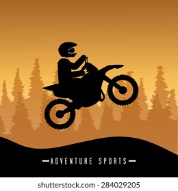 Extreme sport design over landscape background, vector illustration.