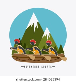 Extreme sport design over landscape background, vector illustration.