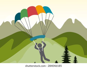 Extreme sport design over landscape background, vector illustration.