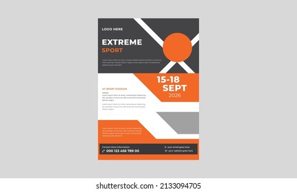 Extreme sport flyer template, Layout poster template design for sport event, Tournament or championship flyer.