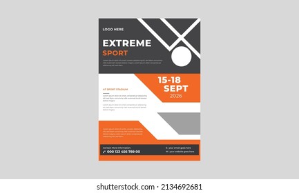 Extreme sport flyer template, Layout poster template design for sport event, Tournament or championship flyer.
