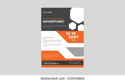 Extreme sport flyer template, Layout poster template design for sport event, Tournament or championship flyer.