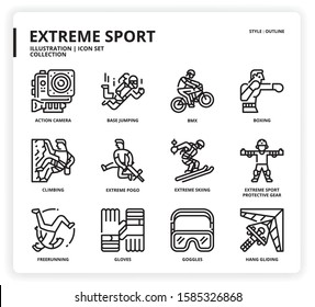 Extreme Sport icon set for web design, book, magazine, poster, ads, app, etc.
