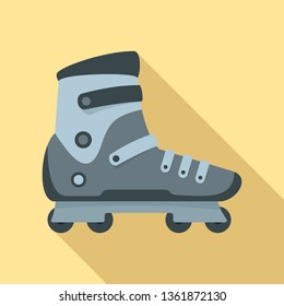 Extreme sport inline skates icon. Flat illustration of extreme sport inline skates vector icon for web design