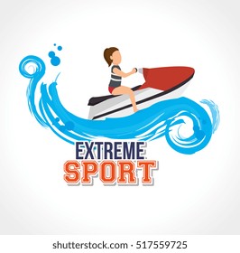 extreme sport jet ski label design