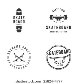 Extreme sport logo, skateboard club, retro vintage. Logo for labels, clubs and posters.