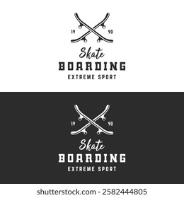 Extreme sport logo, skateboard club, retro vintage. Logo for labels, clubs and posters.