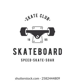 Extreme sport logo, skateboard club, retro vintage. Logo for labels, clubs and posters.