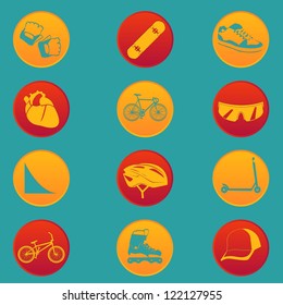extreme sport modern icon set