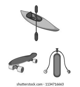 Extreme sport monochrome icons in set collection for design.Different kinds of sports vector symbol stock web illustration.
