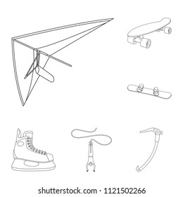 Extreme sport outline icons in set collection for design.Different kinds of sports vector symbol stock web illustration.