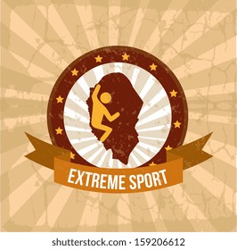 extreme sport over grunge background vector illustration