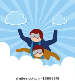 extreme sport over sky  background vector illustration