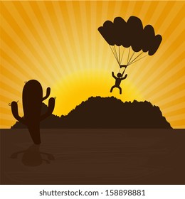 extreme sport over sunset background vector illustration