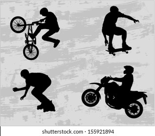 extreme sport silhouettes