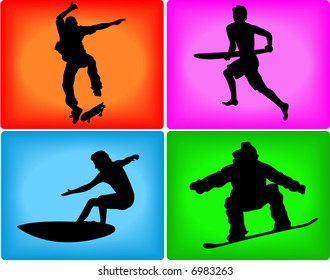 extreme sport silhouettes