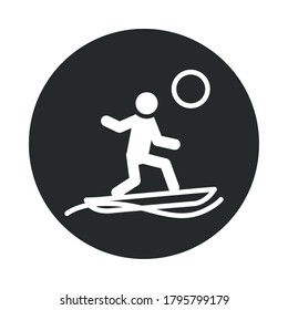 extreme sport surfing active lifestyle block and flat icon vector illustration