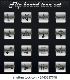 extreme sport vector flip mechanical icons for user interface design