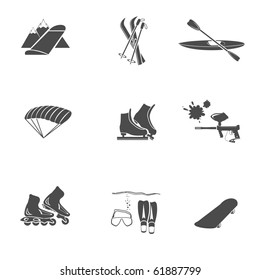 extreme sport vector icon set