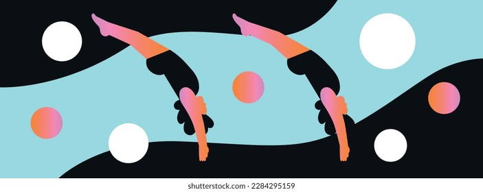 Extreme sports background. Pool swimming. Creative illustration for poster, web, landing, page, cover, ad, greeting, card, promotion. Eps 10 vector.