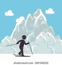 Extreme sports design over cloudscape background, vector illustration.