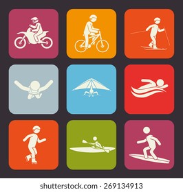 Extreme sports design over gray background, vector illustration.