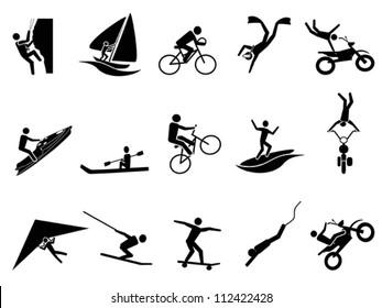 extreme sports icon set