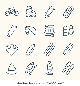 Extreme sports line icons