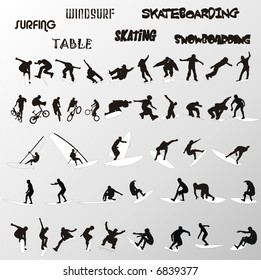 extreme sports shapes vector