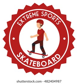 extreme sports skateboard design isolated
