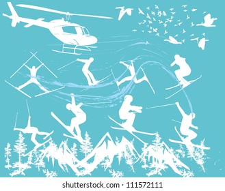 extreme sports skier