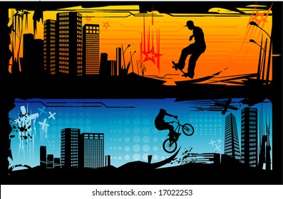 extreme sports vector composition