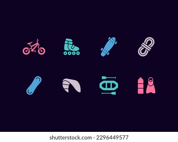 Extreme sports vector icon set