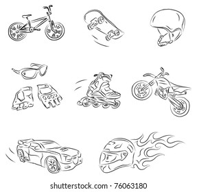 Extreme Sports Vector Sketch