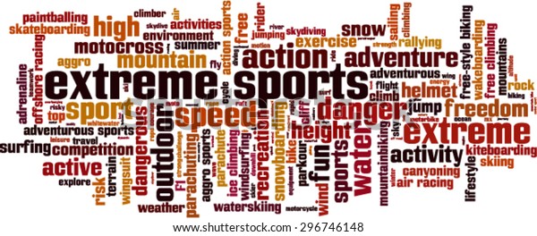 Extreme Sports Word Cloud Concept Vector Stock Vector (Royalty Free