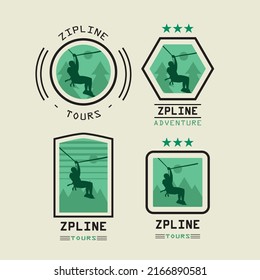 Extreme sports Zipline logo modern design vector illustration