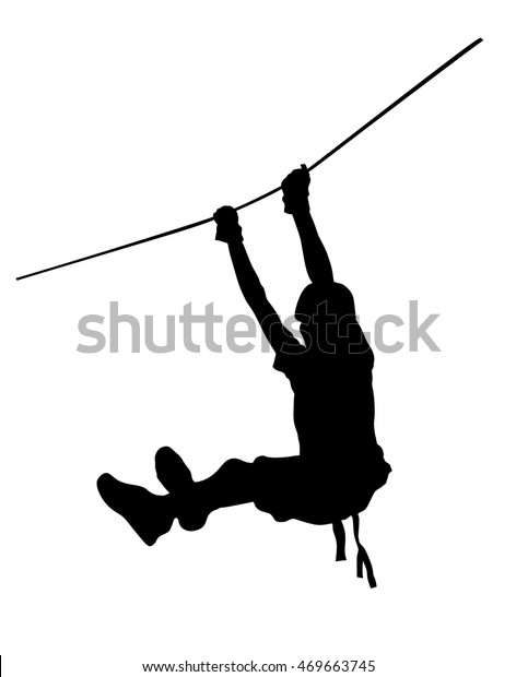 Extreme Sportsman Took Down Rope Man Stock Vector (Royalty Free) 469663745