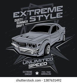 extreme style, car vector illustration