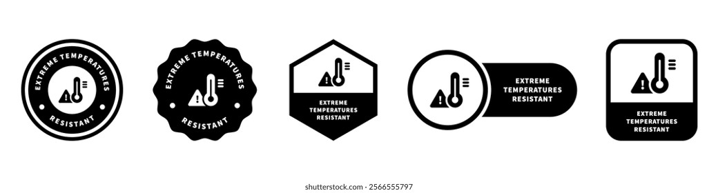 Extreme Temperatures Resistant - vector signs for clothing label.