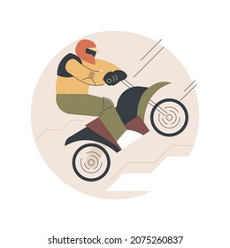 Extreme tourism abstract concept vector illustration. Extreme sports, shock tourism, adrenalin event, dangerous place, ski and snowboard, thrill-seekers, climbing mountains abstract metaphor.