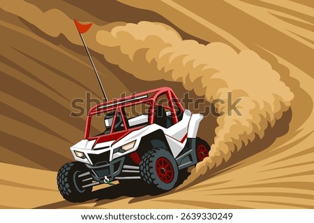 Extreme Utv Vehicle Desert Buggy Action Illustration background design vector art