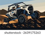 Extreme Utv Vehicle Mountain Buggy Illustration design background vector art