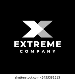 Extreme vector logo design. consisting of a extreme logotype on letter X.